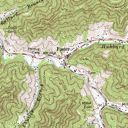 Topographic Map of Hubbard Fork, WV