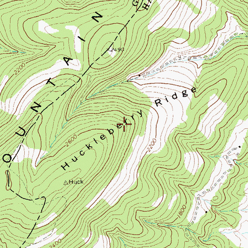 Topographic Map of Huckleberry Ridge, WV