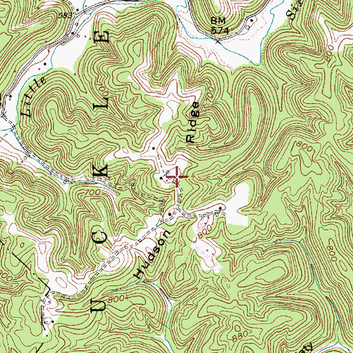 Topographic Map of Hudson Ridge, WV