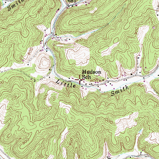 Topographic Map of Hudson School (historical), WV