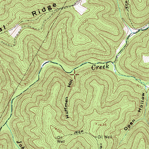 Topographic Map of Huffman Hollow, WV
