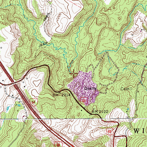 Topographic Map of Hughart Creek, WV