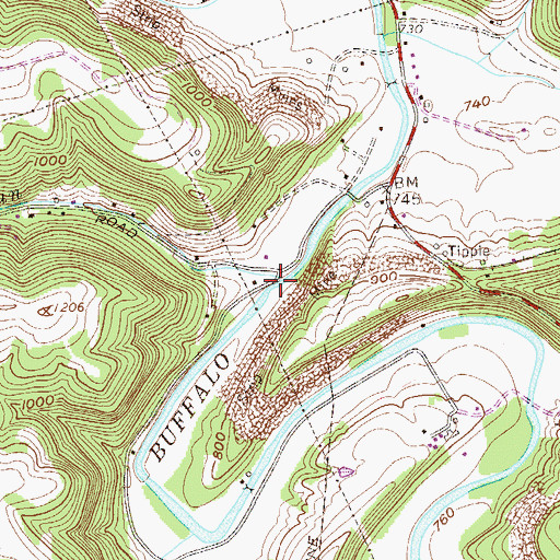 Topographic Map of Hukill Run, WV