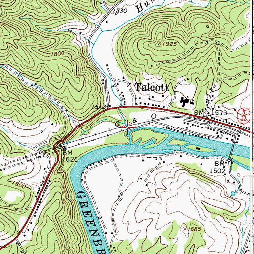 Topographic Map of Hungard Creek, WV