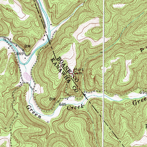 Topographic Map of Hunt Cemetery, WV