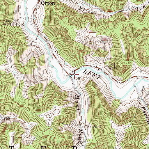 Topographic Map of Hunt Road Run, WV