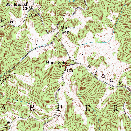 Topographic Map of Hunt School (historical), WV