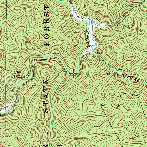 Topographic Map of Hurricane Branch, WV