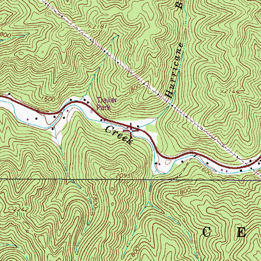 Topographic Map of Hurricane Branch, WV