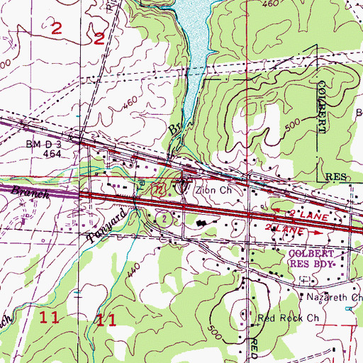 Topographic Map of Zion Number 1 Missionary Baptist Church, AL