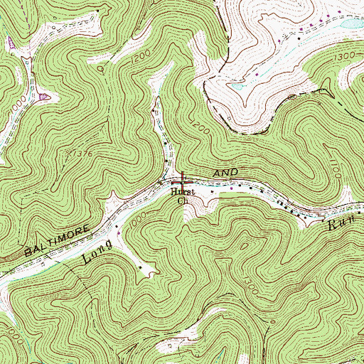 Topographic Map of Hurst Chapel United Methodist Church, WV