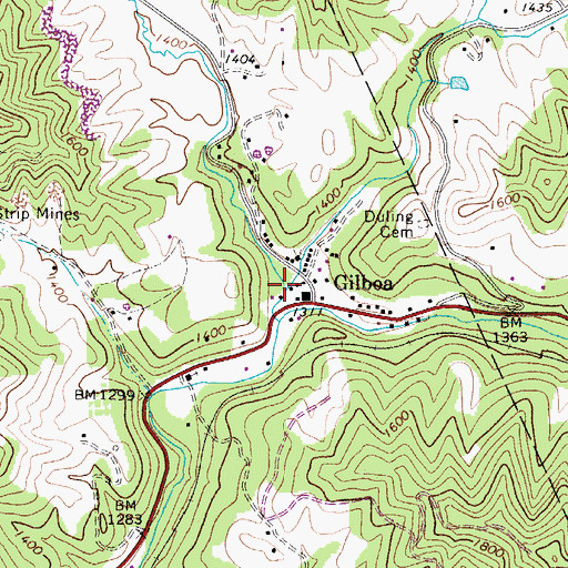 Topographic Map of Hutchison Branch, WV