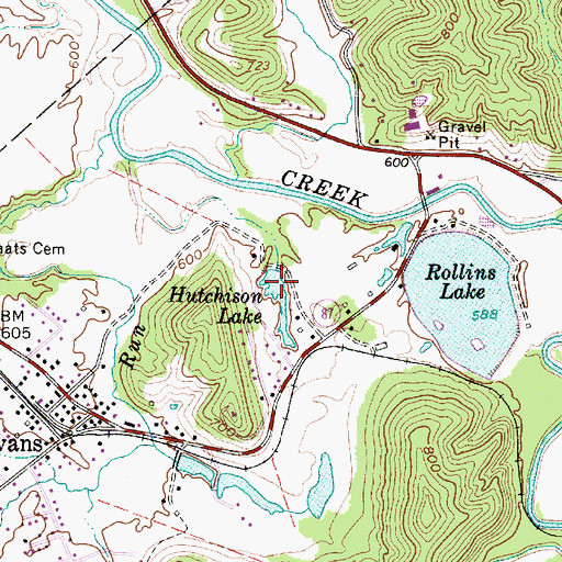 Topographic Map of Hutchison Lake, WV