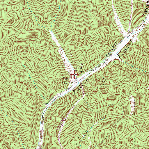 Topographic Map of Ice Cemetery, WV