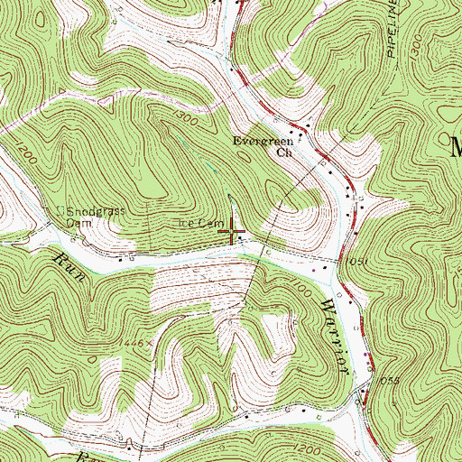 Topographic Map of Ice Cemetery, WV