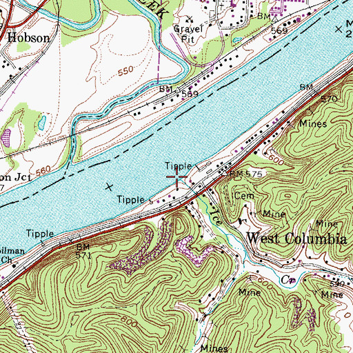 Topographic Map of Ice Creek, WV
