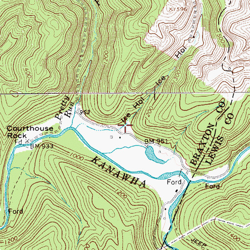 Topographic Map of Ice Hollow, WV