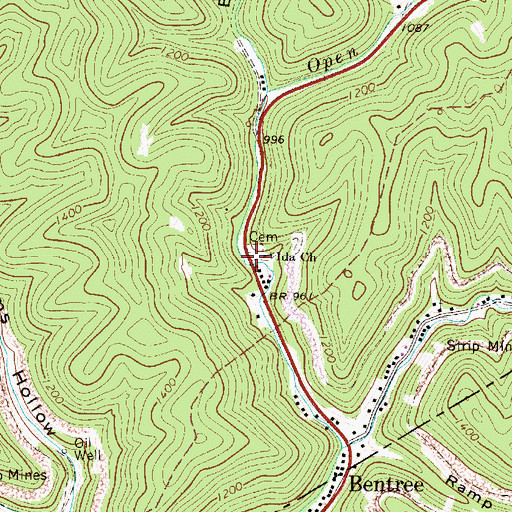 Topographic Map of Ida Missionary Baptist Church, WV