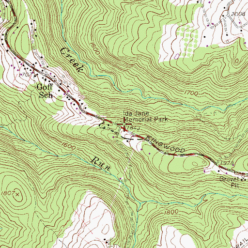 Topographic Map of Ida Jane Memorial Park, WV
