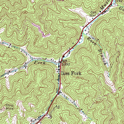 Topographic Map of Ikes Fork, WV