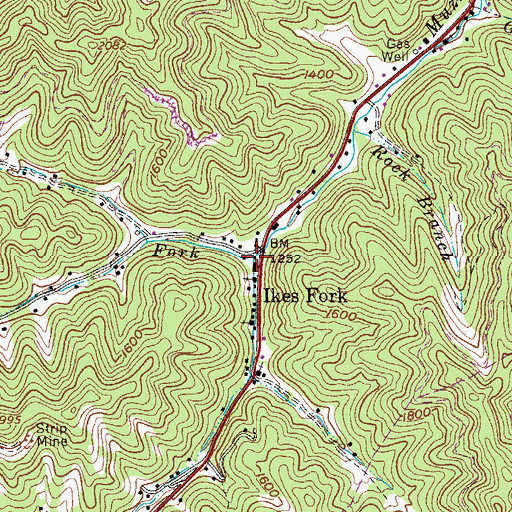 Topographic Map of Ikes Fork, WV