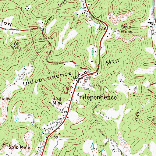 Topographic Map of Independence, WV