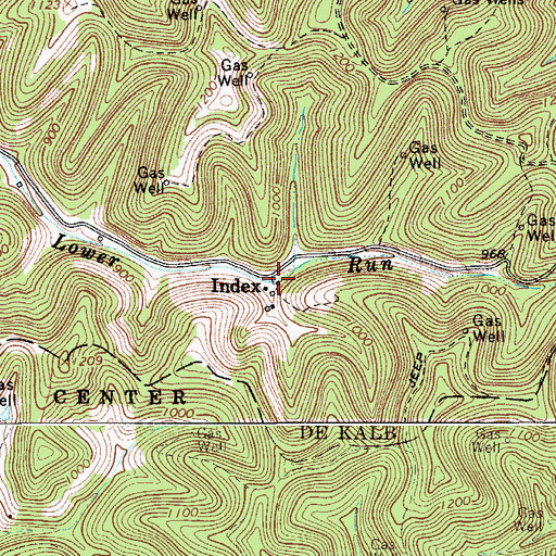 Topographic Map of Index, WV