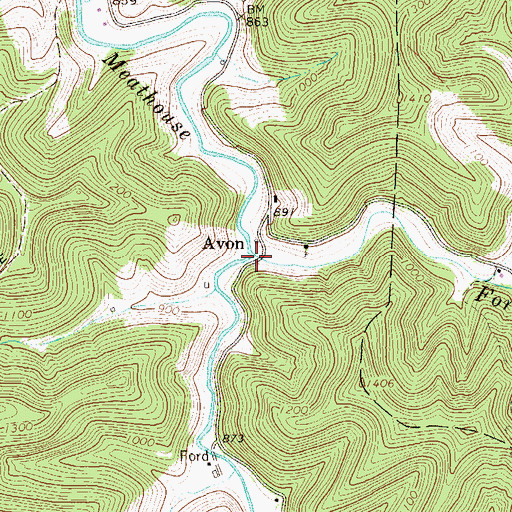 Topographic Map of Indian Fork, WV