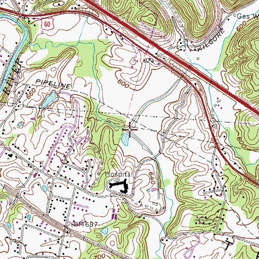 Topographic Map of Indian Fork, WV