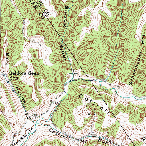 Topographic Map of Indian Spring Hollow, WV