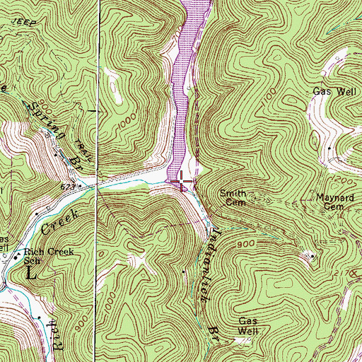 Topographic Map of Indianlick Branch, WV
