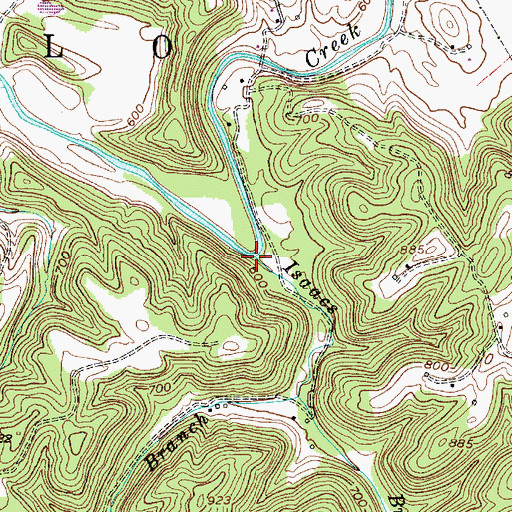 Topographic Map of Isaacs Branch, WV