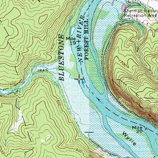Topographic Map of Island Creek, WV