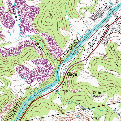 Topographic Map of Island Run, WV