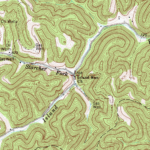 Topographic Map of Island Run Church, WV