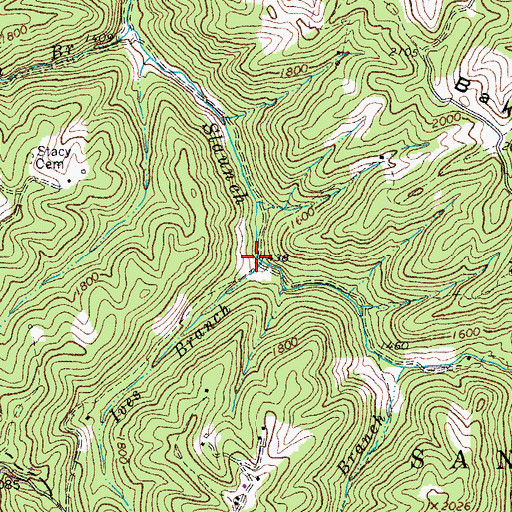 Topographic Map of Ives Branch, WV