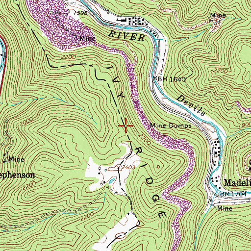 Topographic Map of Ivy Ridge, WV