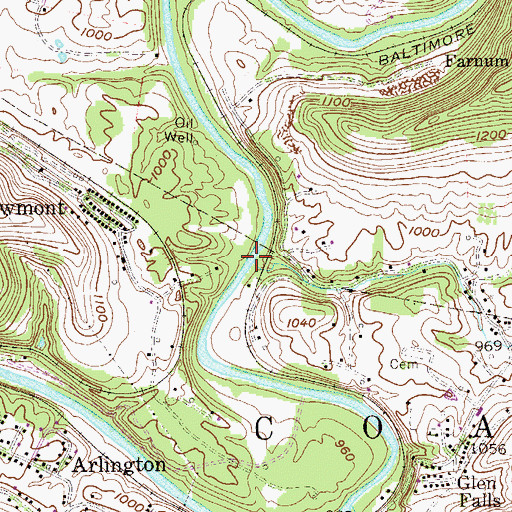 Topographic Map of Jack Run, WV