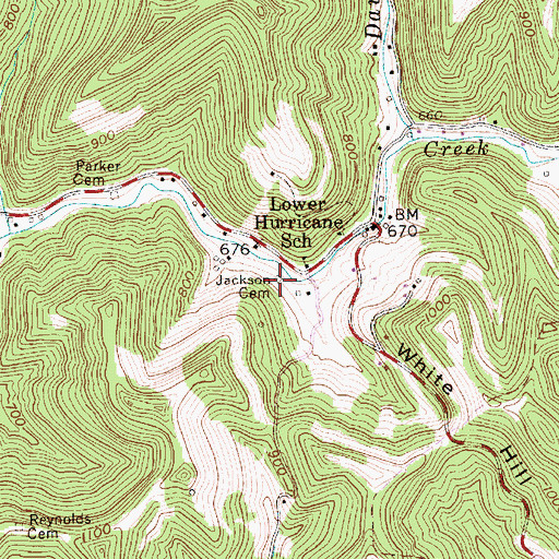 Topographic Map of Jackson Cemetery, WV
