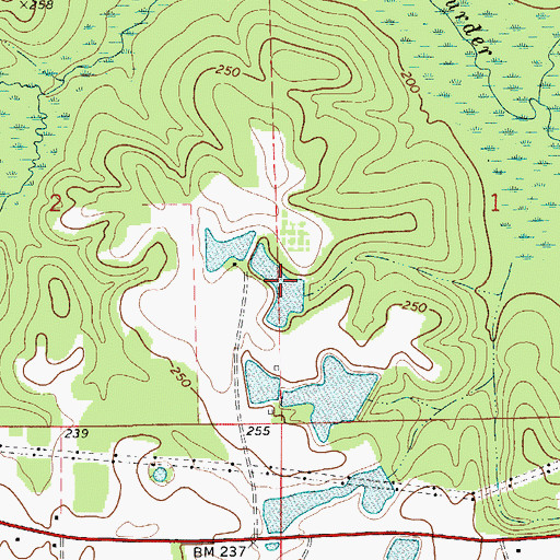 Topographic Map of Stowers Pond, AL
