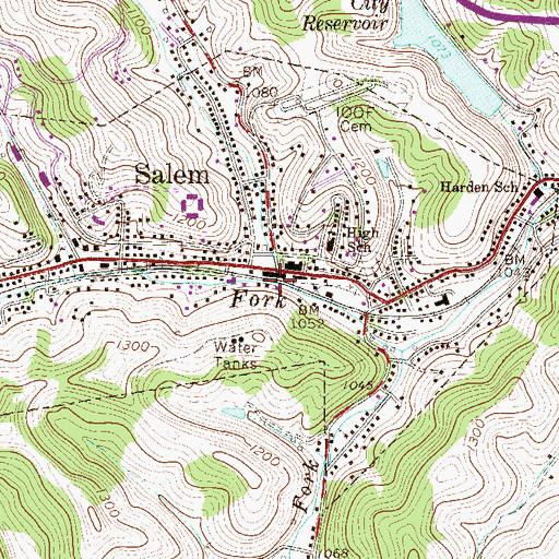 Topographic Map of Jacobs Run, WV