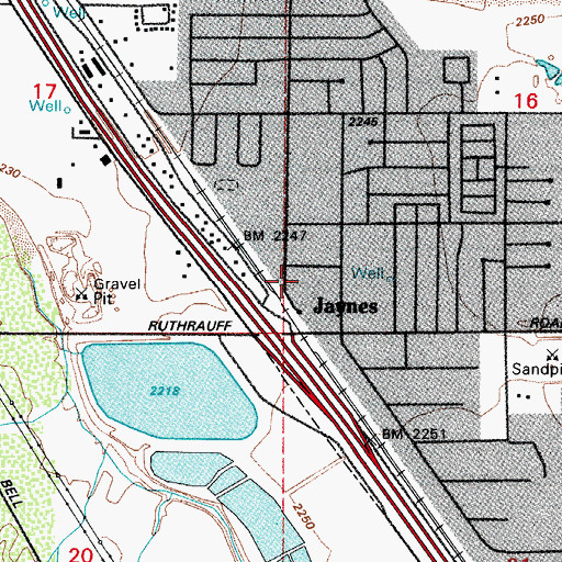 Topographic Map of Jaynes Railroad Station, AZ