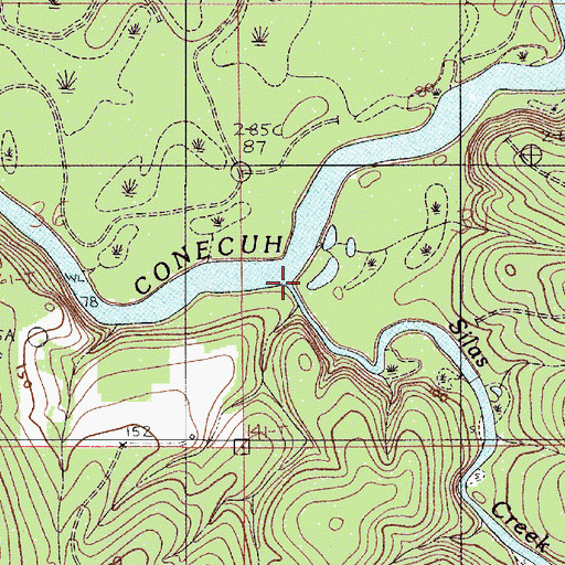 Topographic Map of Silas Creek, AL