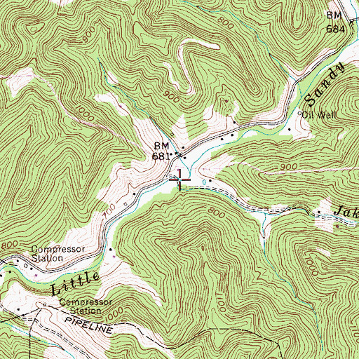 Topographic Map of Jakes Run, WV