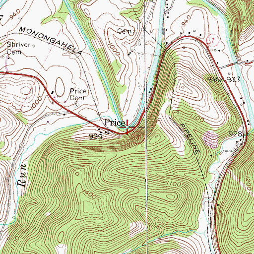 Topographic Map of Jakes Run, WV