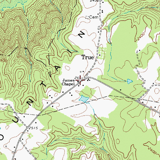 Topographic Map of James Chapel, WV