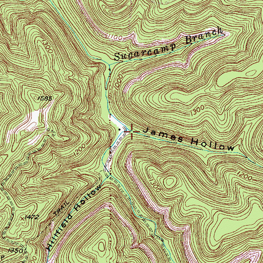 Topographic Map of James Hollow, WV