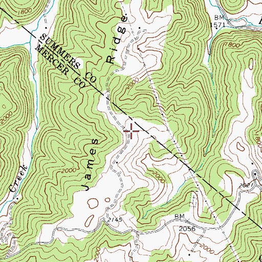 Topographic Map of James Ridge, WV