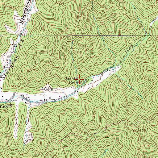 Topographic Map of Jarrell Cemetery, WV