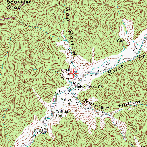Topographic Map of Jarrell Cemetery, WV